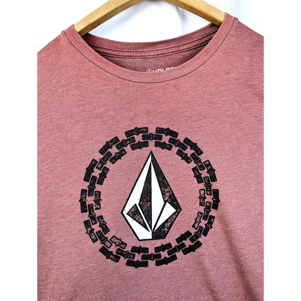 Vintage Y2K Volcom Shirt Grunge Men XL Rust Surf Skater Chain Logo Retro